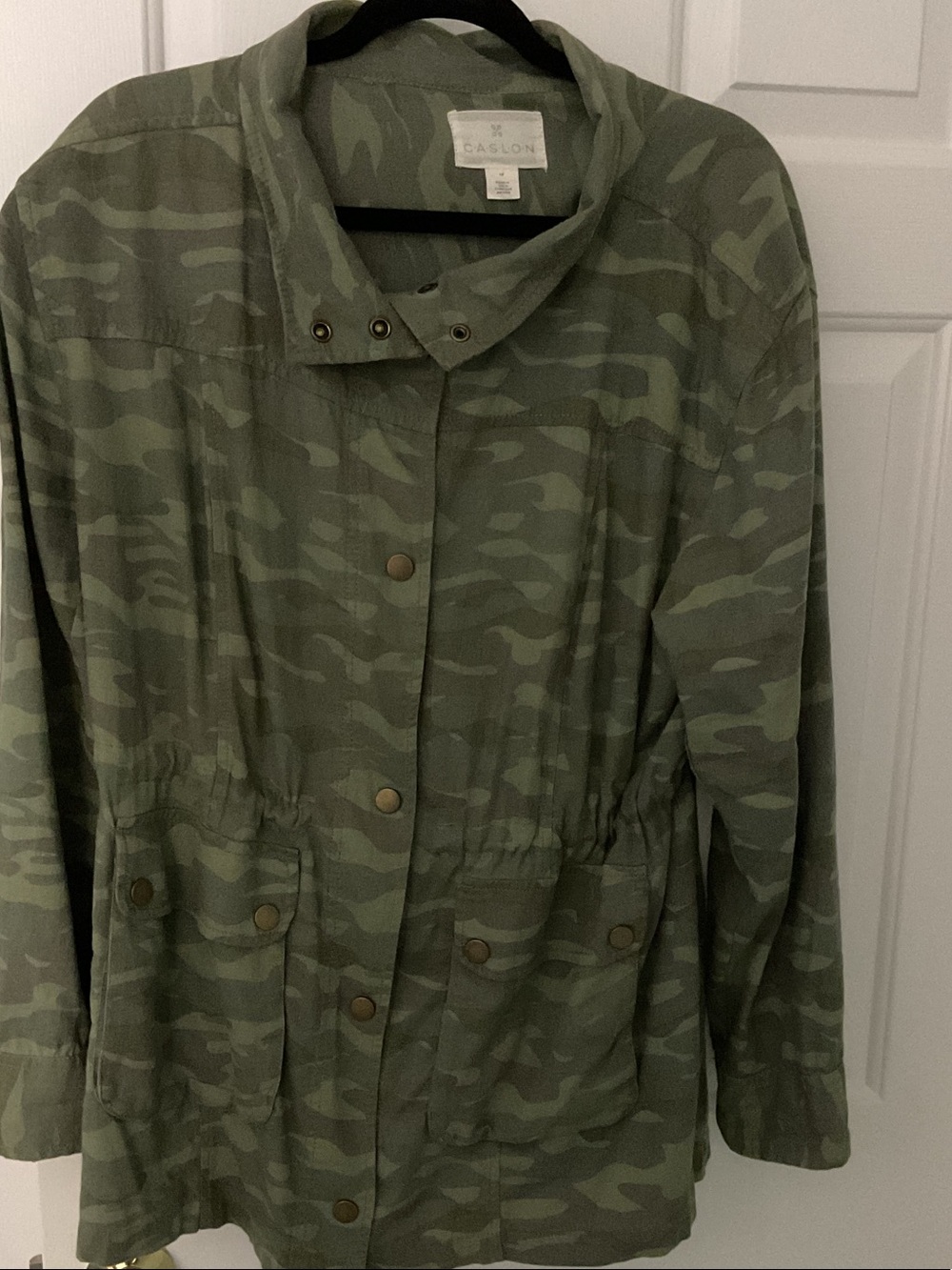 Caslon Olive Green Camouflage Utility Jacket